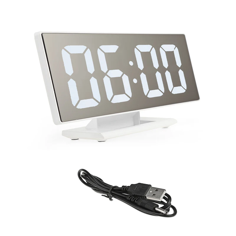 

LUMINOVA Digital Alarm Clock Europe LED Mirror Clock Multifunction Snooze Display Time Night Led Wake Up Light Table Clock