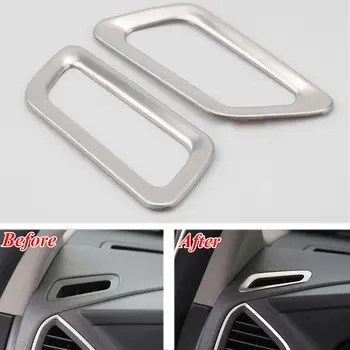 

Fit For Volvo XC60 2014 2015 2016 2017 2pcs Stainless Steel Dashboard Air Outlet Cover Trim Frame Strip Car Styling Accessories