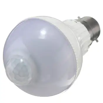 

Smuxi 5W B22 18-LED Motion Control PIR Sensor Light Bulb 2835 SMD Globe Light LED Lamp Pure Warm White Lighting AC220V