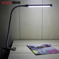 Светодиодный настольная лампа для чтения Clip-On Гибкая яркий booklight прикроватная лампа для чтения аналитическое исследование Гусенек 5 V 220