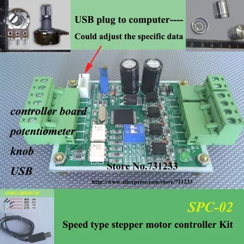 

Stepper Motor Controller Board Kit: SPC-02 Single-axis Controller Board + Potentiometer + Knob+ USB to Computer Setting Data