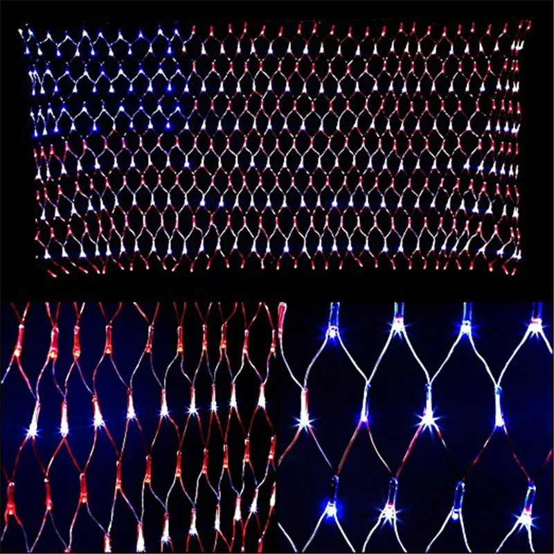 

YIYANG 2m x 1m Novelty Led Flag Net Lights of USA for Festival Holiday Decoration Garden Indoor Outdoor Waterproof 110V US Plug