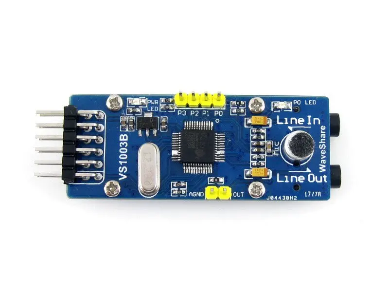 

MP3 module Board SPI Control Interface Audio in/output Connector Onboard Microphone # VS1003B MP3 Board