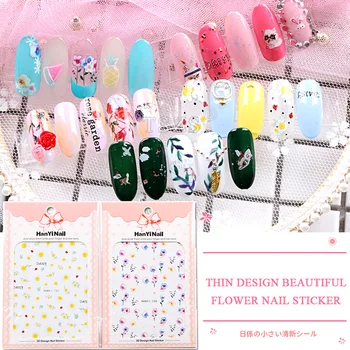 

1bag/lot 3D Nail Art Stickers Colorful Flowers Fawn Cat Animal Cute self adhensive DIY Nail Decoration