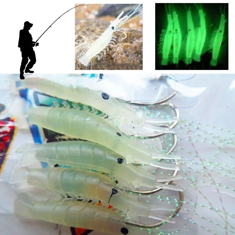 

2019 FISH Lure Luminous shrimp string hook hook Bionic string hook lure Road sub bait hook