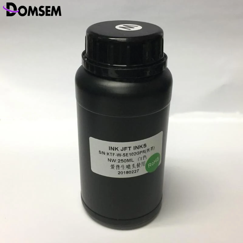 

DOMSEM 250ML 6 Bottles /lot UV Ink For Epson 1390 L800 1400 1410 1430 1500W R280 R290 R330 L1800 UV LED Printer (BK C M Y White)