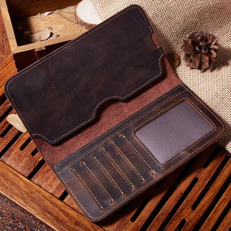 2018 New Pattern Genuine Real Leather Men Male Long Wallet And Purse Mobile Phone Bag Crazy Horse Credit Card Case Holder 2018 New Pattern Genuine Real Leather Men Male Long Wallet And Purse Mobile Phone Bag Crazy Horse Credit Card Case Holder