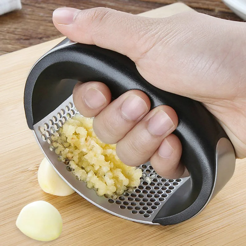

Cooking Hand Press Garlic Tools Creative Stainless Steel Ginger Garlic Chopper Crusher Metal Garlic Press Cutter Kitchen