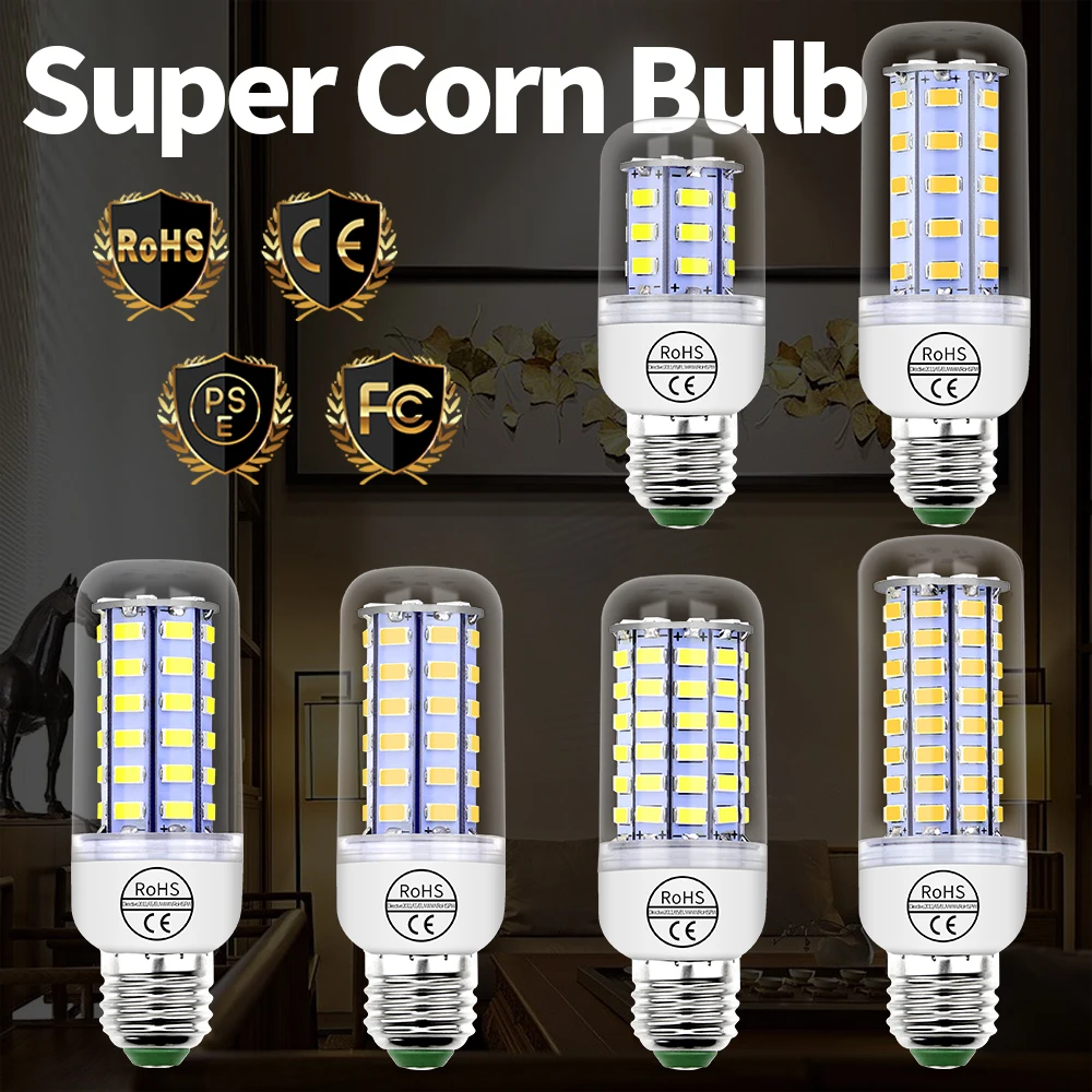 

GU10 Corn Bulb Led Lamp E27 Led Light Bulb Candle E14 220V Lampara 24 36 48 56 69 72led Ampoule Energy Saving Home Light 5730SMD