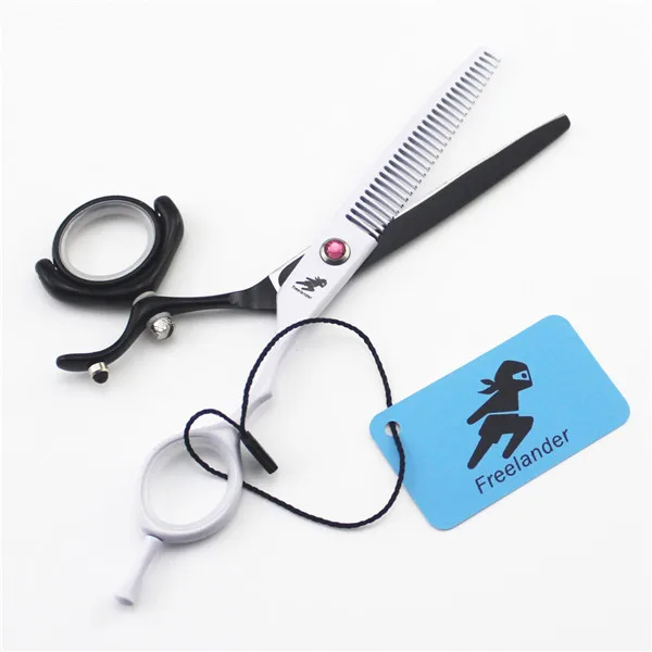 thinning scissors Freelander черный и белый краски 6,0 дюймов Парикмахерские ножницы модные моделирующие ножницы professional ремонт волос - Цвет: thinning scissors