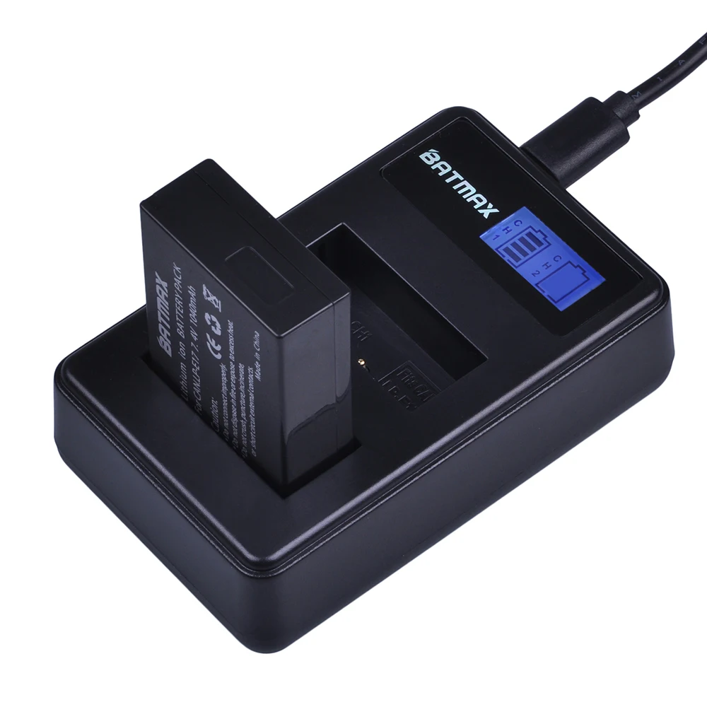 PATONA LCD USB Ladegerät für Akku LP-E6 LPE6 LP-E6N LPE6N Serie ACCU Charger Set