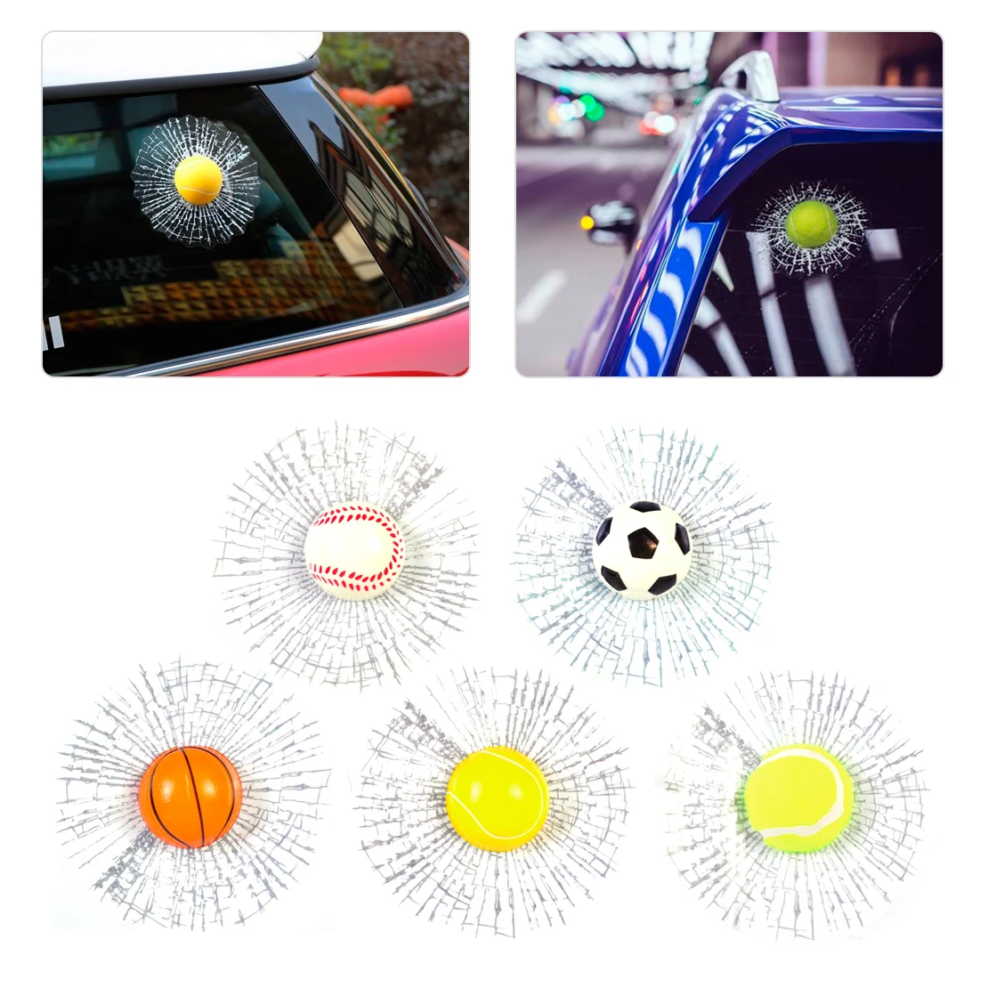

DWCX Car Auto SUV Truck Pick-up Off-road Creative Funny 3D Hit Window Sticker Windshield Glass Surface Decoration