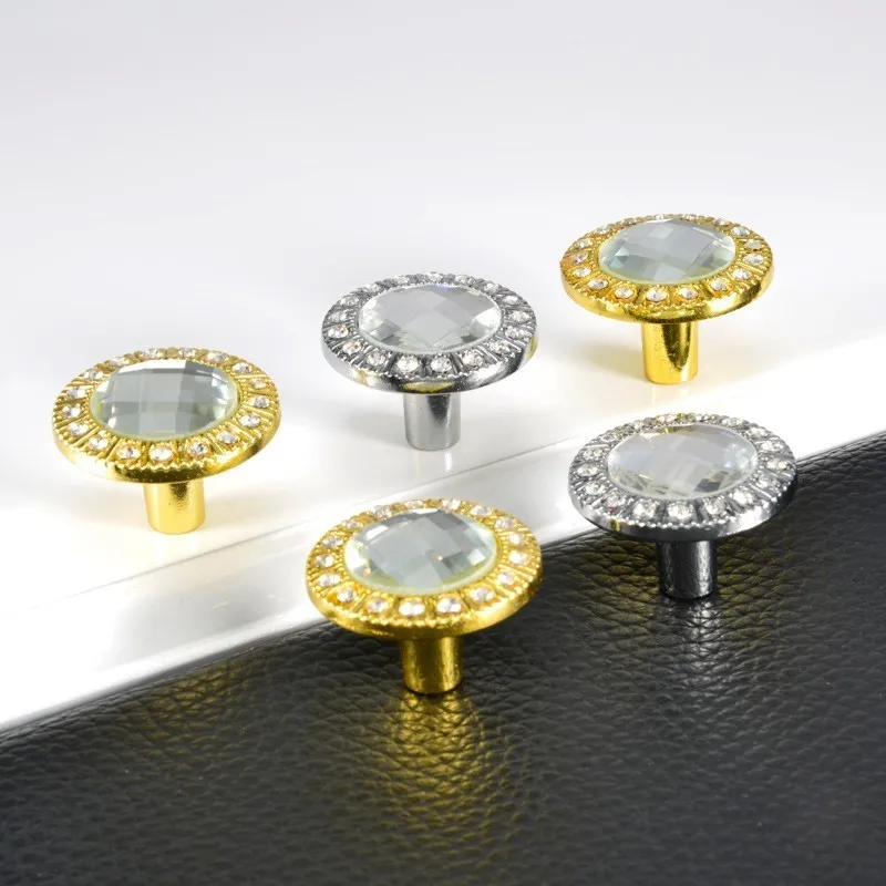 10pcs Diamond Shape Door Knob 30mm Crystal Glass Kitchen Handles Cabinet Knobs And Handles For Furniture Drawer Door Handle