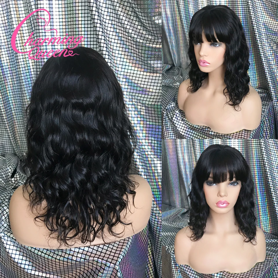 Парики из натуральных волос на кружеве для черных женщин натуральные волнистые бразильские волосы remy бесклеевые парики с челкой отбеленные узлы