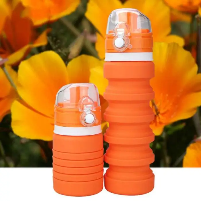 Portable Collapsible Water Bottle Silicone Folding Sports Travel Hiking Camping Cycling Climbing Expandable Drink Bottle QP2