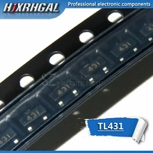 50 pces tl431 SOT23-3 sot23 tl431a sot-23 431 sot smd regulador de tensão ic
