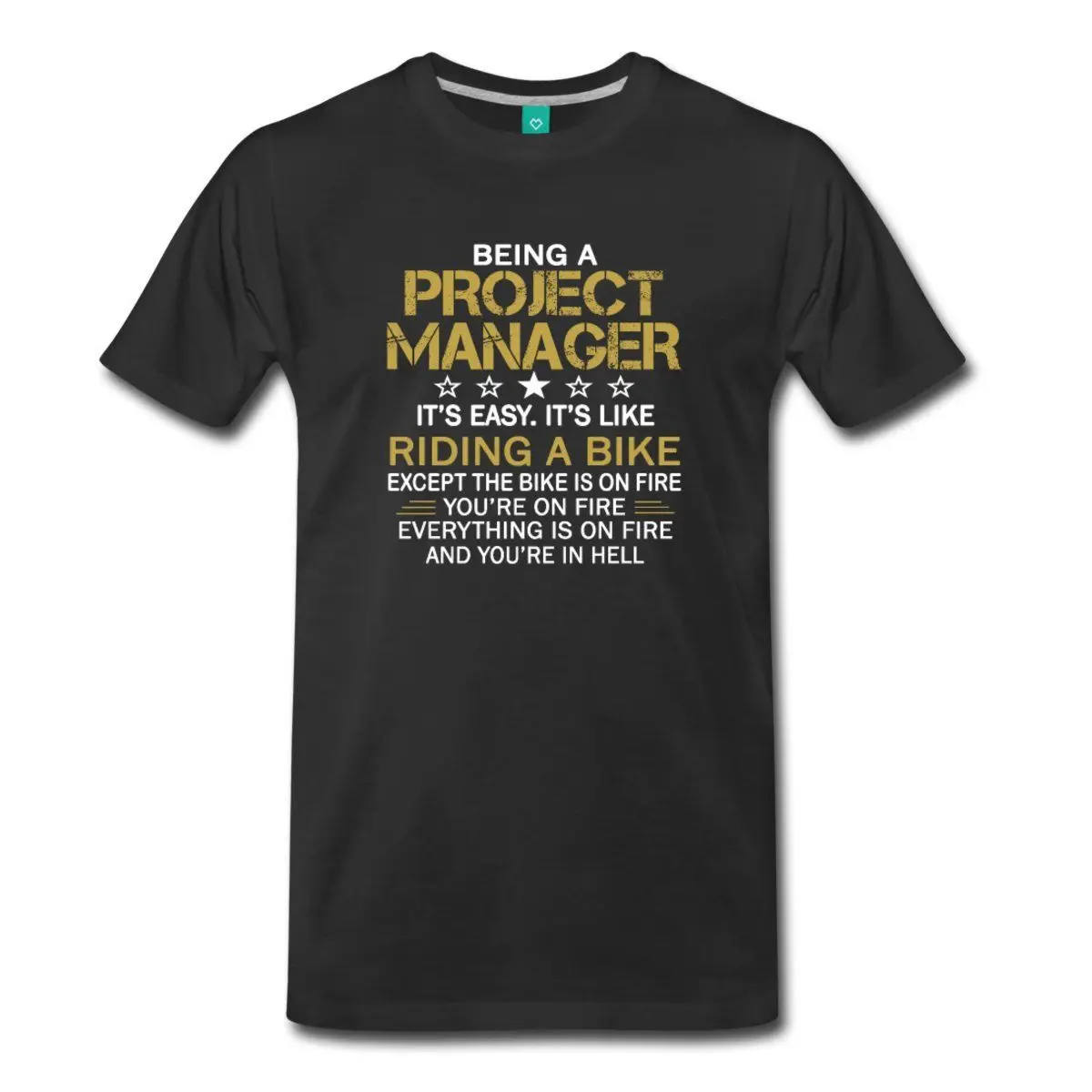 Cool Tops Men'S Short Crew Neck Funny Work Quotes Project Manager Short ...