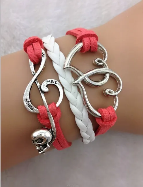 

1pcsTelesthesia bracelet, heart with heart bracelet, musical note bracelet,a retro silvery bracelet, 1698 Min order 10$