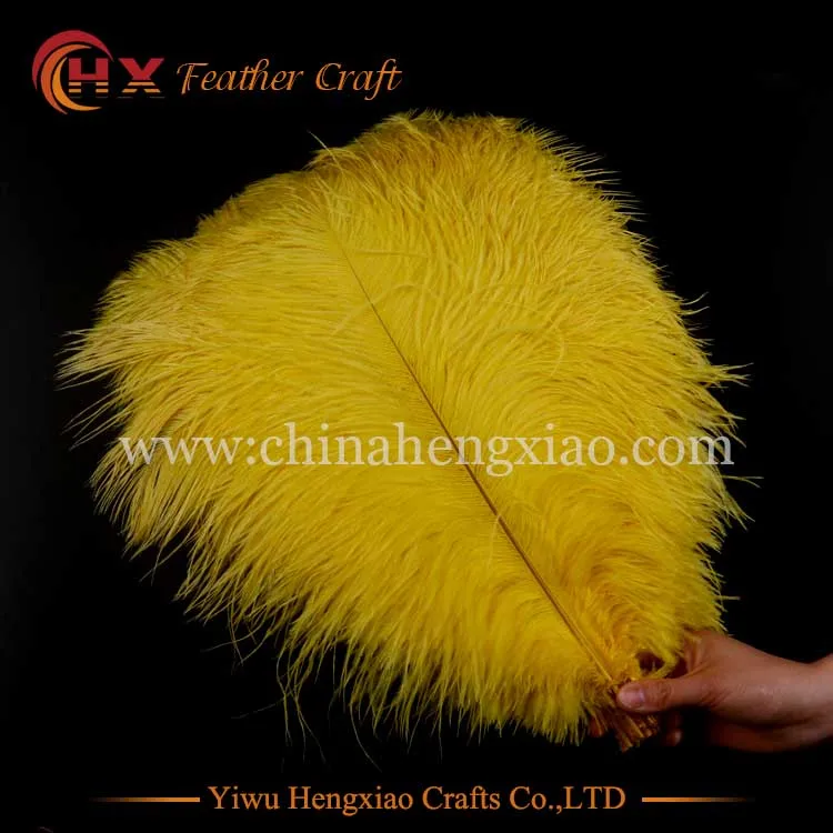 11 цветов 40~ 45 см(16~ 18 дюймов) натуральный большой черный фиолетовый синий белый Feathers перья для Свадебные украшения и вечерние - Цвет: yellow