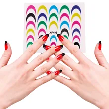 5 шт./упак. французский стиль ногтей советы из серии «сделай сам» переводные наклейки аксессуары 3D цветной дизайн маникюрные наклейки для декорирования