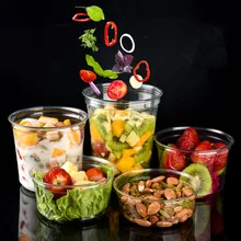 50 шт. ПЭТ высокого качества прозрачные пластиковые стаканчики фруктовый салат йогуртное мороженое холодный напиток 360 мл 460 мл Упаковка чашки