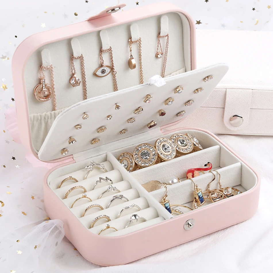 Jewelry storage box lipstick necklace double jewelry storage box princess goddess jewelry box earrings ring multi-jewelry box Jewelry storage box lipstick necklace double jewelry storage box princess goddess jewelry box earrings ring multi-jewelry box
