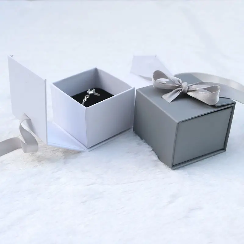 

Jewelry Box Container Wedding Ring Packing Proposal Engagement Storage Portable Case Organizer Bowknot High End Luxury Fashion