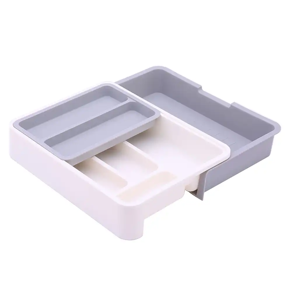 Kitchen Drawer Organizer Plastic Storage Drawer Cutlery Tray For