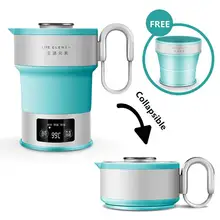 Kbxstart электрический умный чайник для воды с контролем температуры складной дорожный чайник складной Chaleira с чашкой 110 В 220 В