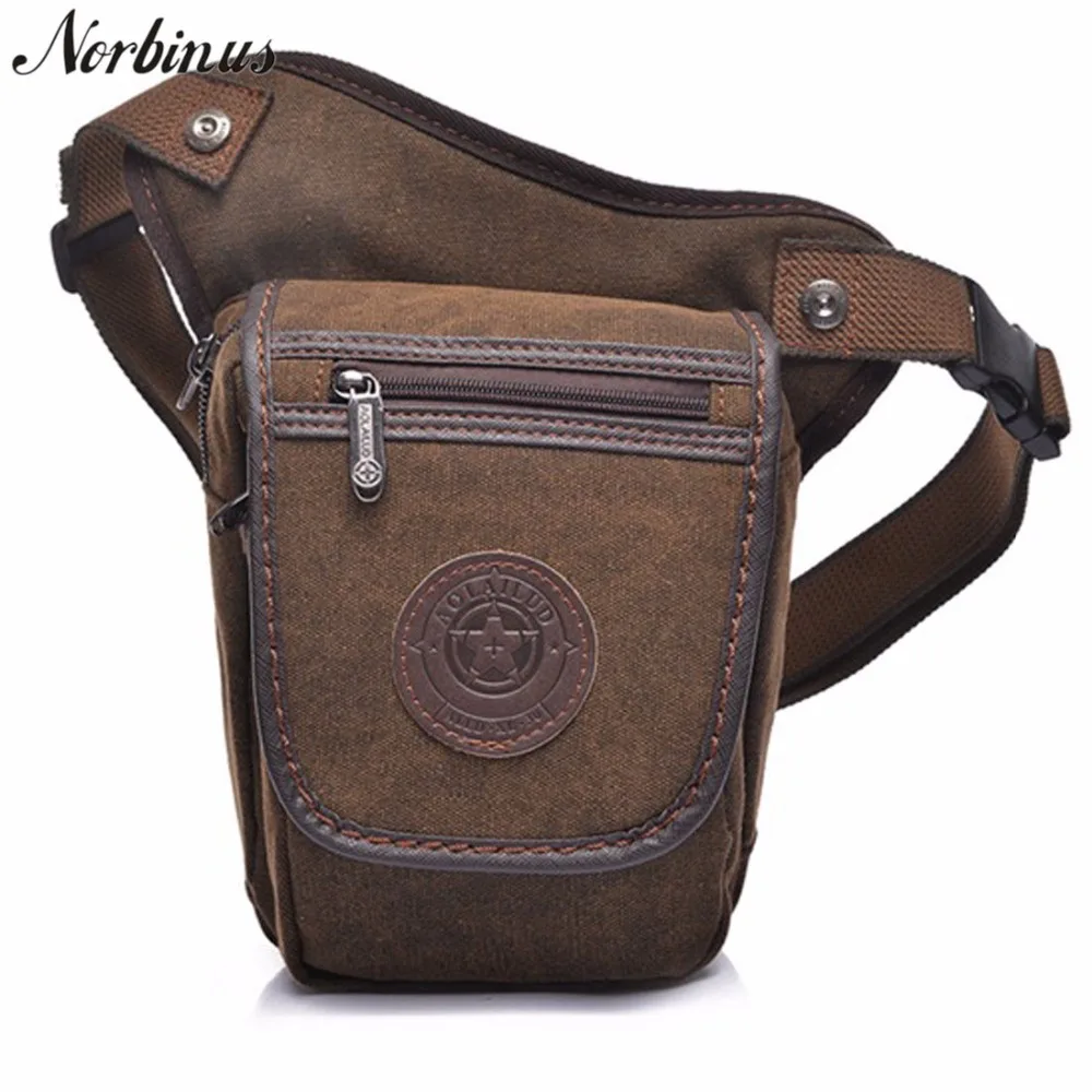 

Norbinus Retro Canvas Motorcycle Waist Bag Fanny Pack Drop Leg Bag Belt Hip Bum Travel Multi-purpose Messenger Shoulder Bags