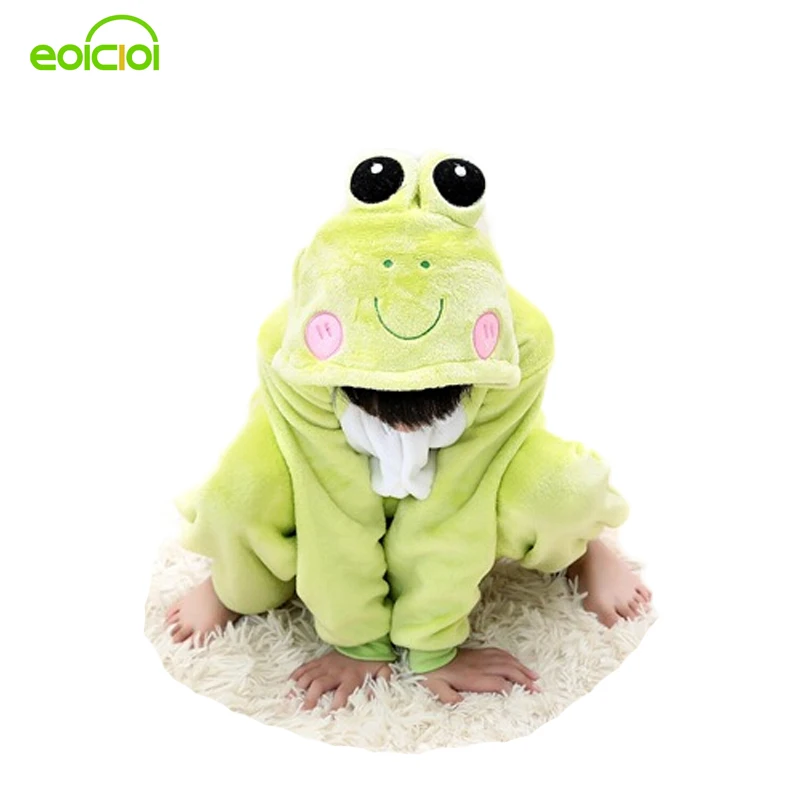 Boy girls pajamas warm Winter Flannel Hooded kids christmas animal Frog dog pyjamas cute pajamas for