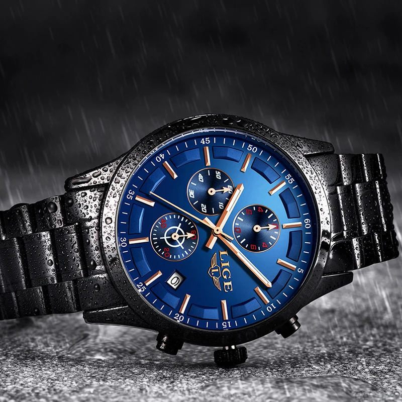 Relogio 2019 New Watch Men LIGE Men Fashion Luxury All Steel Strap Waterproof Quartz Watch For Men Sport's Watch Montre Homme