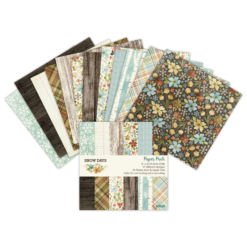 

VUAWRTG 12 Sheets Snow Day Scrapbooking Pads Paper Origami Art Background Paper Card Making DIY Scrapbook Paper Craft