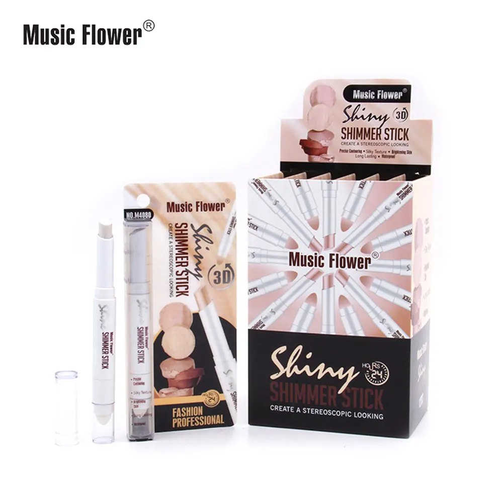 Music flower 3D Макияж для лица яркий контурный крем автоматический двухконтурный водостойкий масло-контр shimmer корректор, хайлайтер MU007