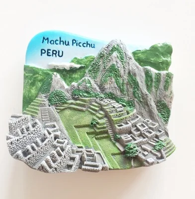 3D Смола магнит на холодильник Чили Пасхальный остров, Мексика Chichen Itza, Перу Machu Picchu, Бразилия Христос Redeemer сувенир - Цвет: Бургундия