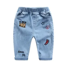 Rlyaeiz детские джинсовые шорты для мальчиков Летняя одежда для малышей мальчиков Повседневное хлопок Джинсы с вышивкой шорты для От 2 до 7 лет детей