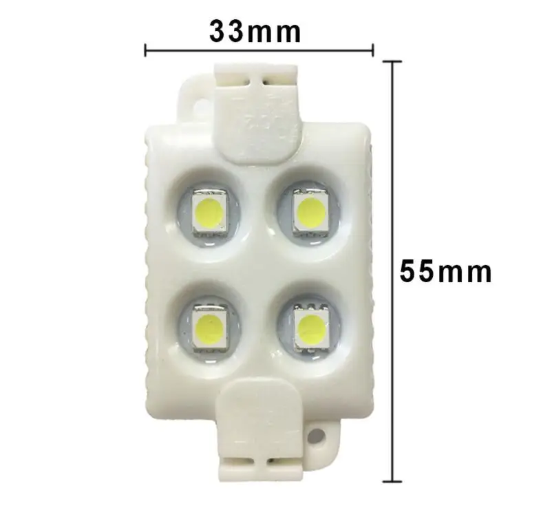 Литья под давлением 5050 4leds/шт LED Модули Водонепроницаемый IP65 DC12V белый/синий/желтый/зеленый/красный цвет, Бесплатная доставка