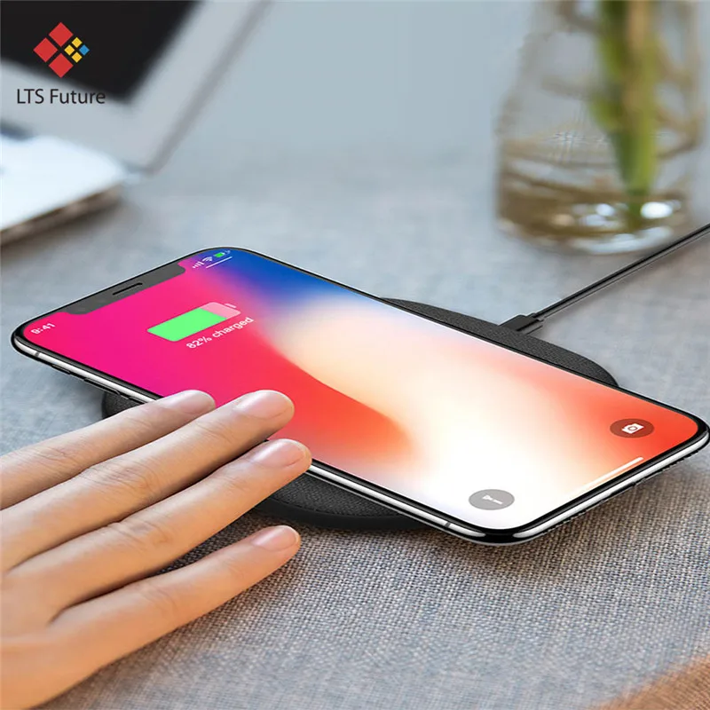 Ультра тонкая быстрая Беспроводная зарядная панель для iPhone X XS Max XR 10W Quick Qi