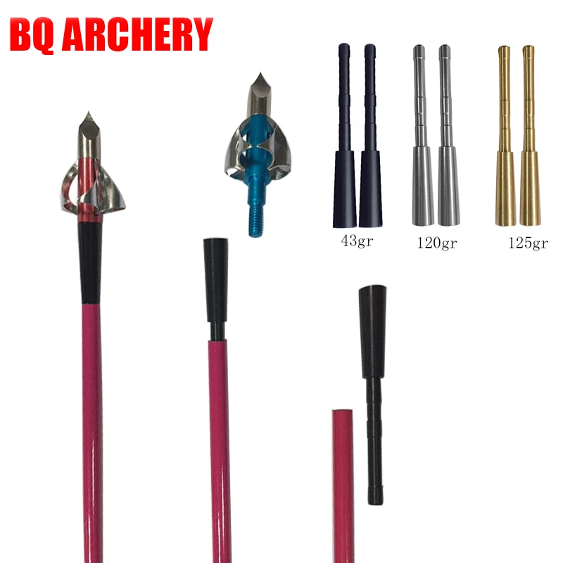 

12pcs Archery Arrow Insert Adapter Connect Broadheads Points for Carbon Arrows ID4.2mm Shaft Recurve Bow Hunting Shooting