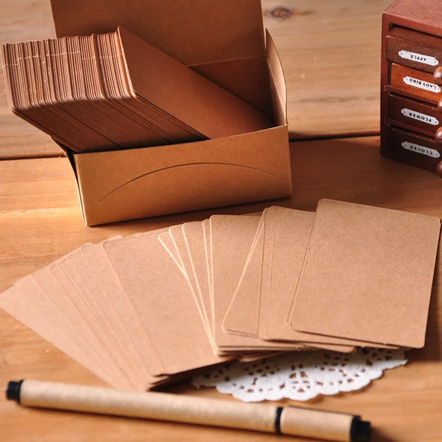 DIY Blank Card Set 200pcs Pure White Kraft Message Card Labels 