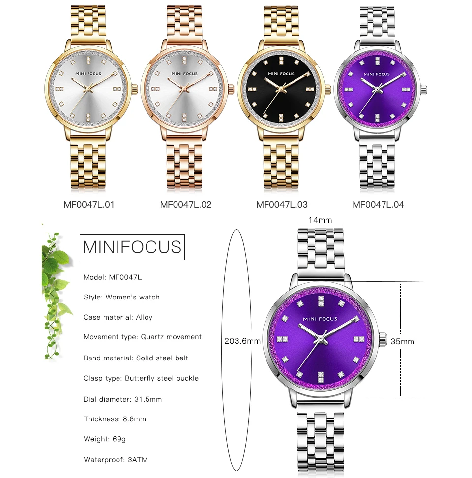 Tanie MINI ostrości królewski złoty kobiety zegarki kwarcowe zegar Iced Out Top marka luksusowe pełna stali nierdzewnej pasek wodoodporny sukienka panie zegarek