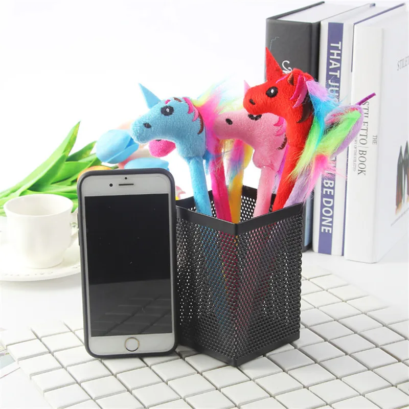Funny Unicorn Plush Ballpoint Pen School Supply Cute Stuffed Animals Plush Soft Gel Pen Toys For Children Kids Stationer 141