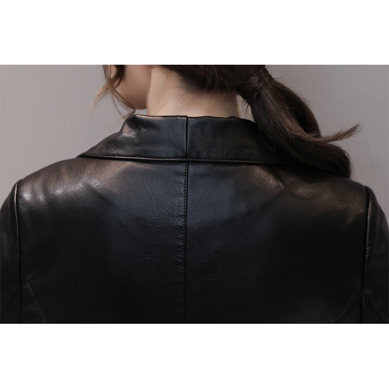 Осенне-зимнее пальто из искусственной овчины, женская кожаная куртка X-Long размера плюс, женская верхняя одежда, модный тонкий женский плащ, M-4XL