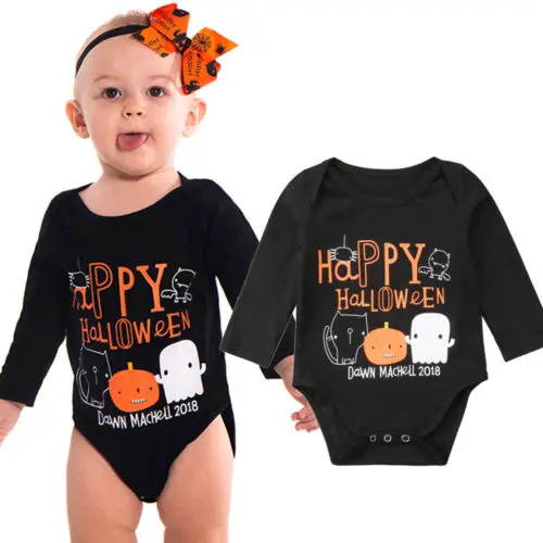 Newborn Baby Halloween Costumes Girl Boy Kid Long Sleeve Cotton Bodysuits Jumpsuit Outfits Baby Casual Clothes