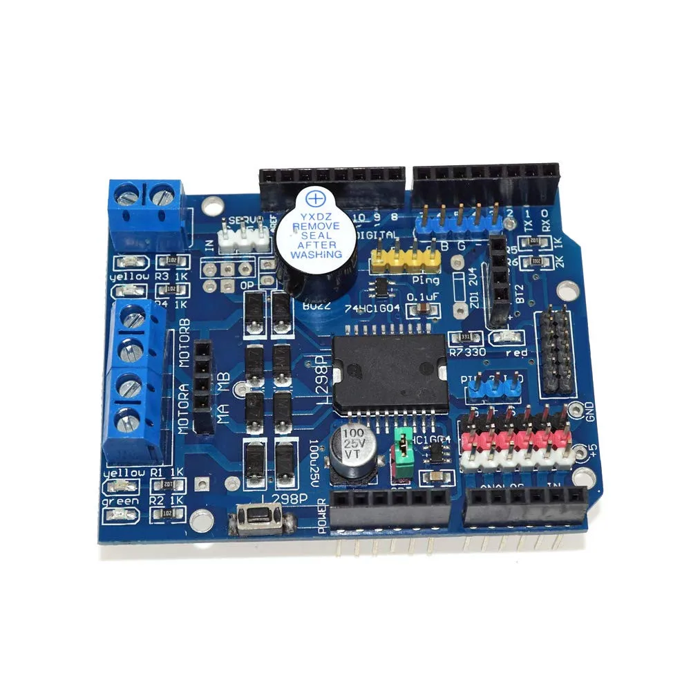 

L298P PWM Speed Controller Dual High-Power H-bridge Driver Bluetooth Interface DC Motor Driver Shield for smart Home