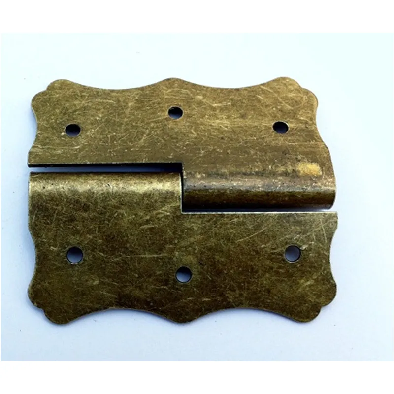 Flower-Cabinet-Door-Hinge-Door-Butt-Hinges-For-DIY-Box-6-Holes-Bag-Accessory-Bronze-Tone