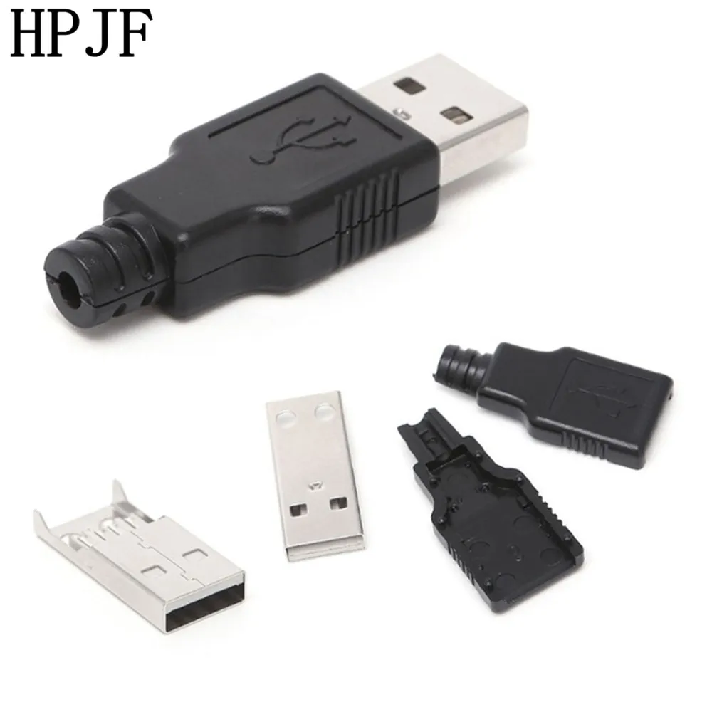 

10pcs/lot USB Male 4Pin A Type Plug Connector with Plastic Cover for Data Connection Interface Charging