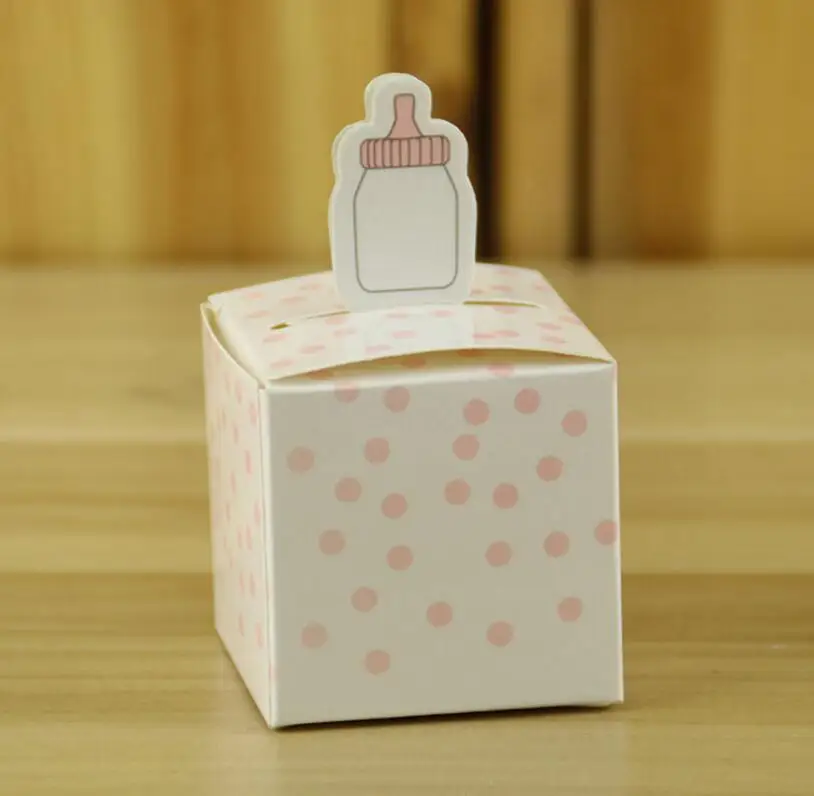 Креативный детский день рождения конфеты мешок DIY брак Шарм душ пользу конфеты коробки, свадьба, день рождения вечерние подарочные сумки - Цвет: pink milk bottle