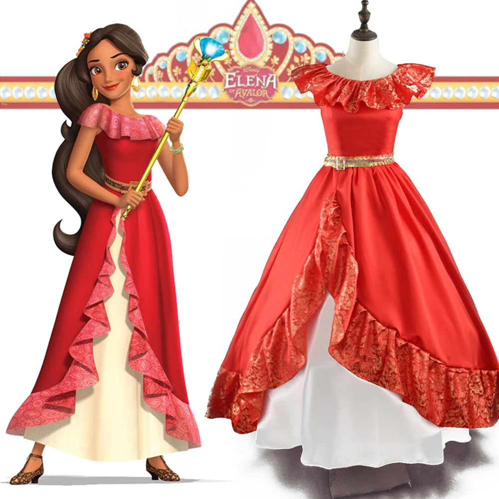 Vestido de fiesta rojo para mujer, vestido de princesa para adultos