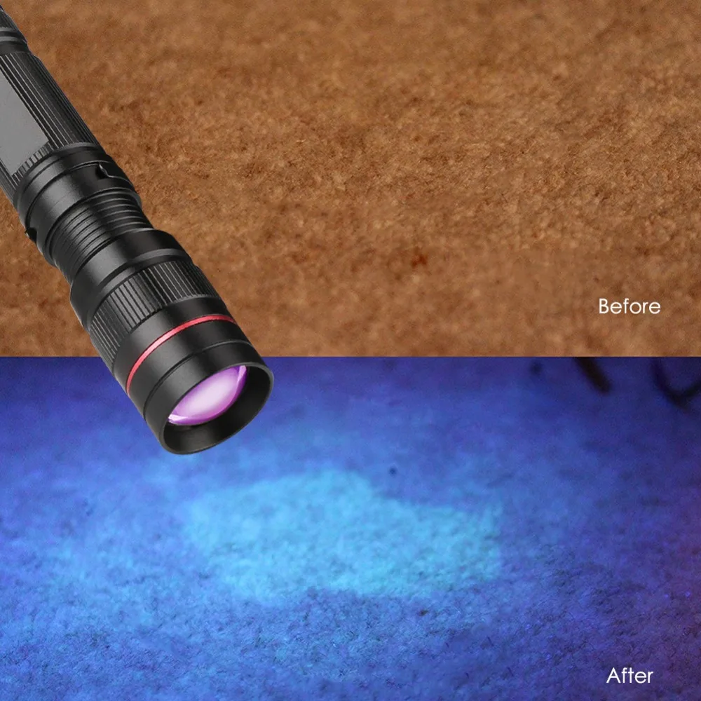 3 режима Мини СВЕТОДИОДНЫЙ УФ-фонарик фиолетовый зум фокус освещение 395nm фонарь для проверки маркеров